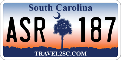 SC license plate ASR187