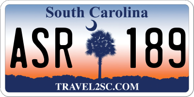 SC license plate ASR189