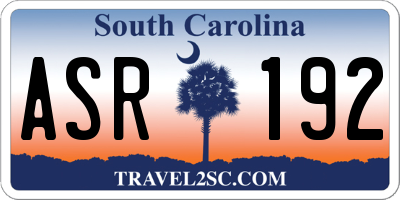 SC license plate ASR192