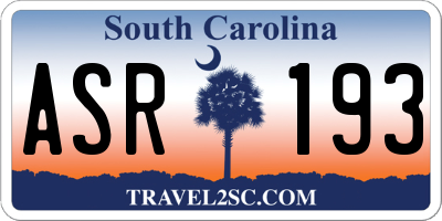 SC license plate ASR193