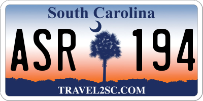 SC license plate ASR194