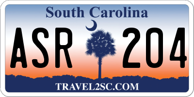 SC license plate ASR204