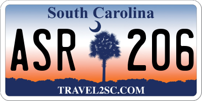 SC license plate ASR206