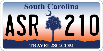 SC license plate ASR210
