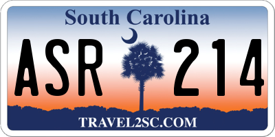 SC license plate ASR214