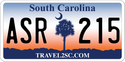 SC license plate ASR215
