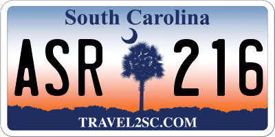 SC license plate ASR216