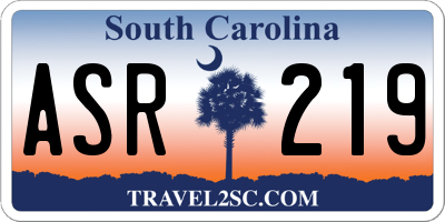 SC license plate ASR219