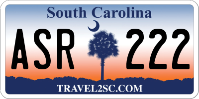 SC license plate ASR222