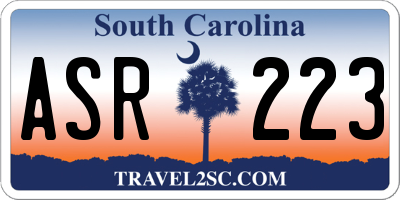 SC license plate ASR223