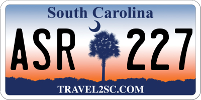 SC license plate ASR227