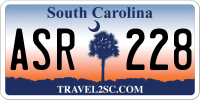 SC license plate ASR228