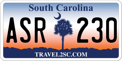 SC license plate ASR230
