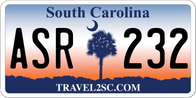 SC license plate ASR232