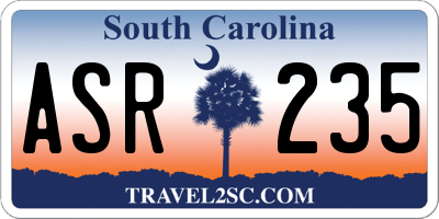 SC license plate ASR235