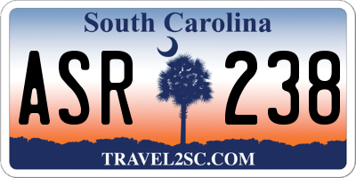 SC license plate ASR238