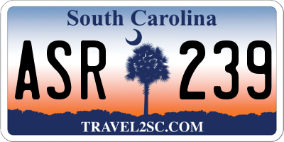 SC license plate ASR239