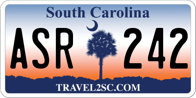 SC license plate ASR242