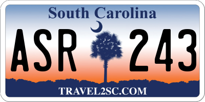 SC license plate ASR243