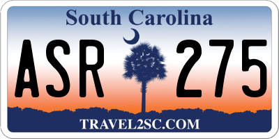 SC license plate ASR275