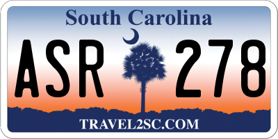 SC license plate ASR278