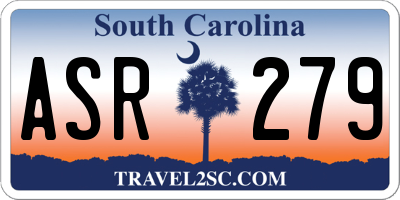 SC license plate ASR279