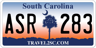 SC license plate ASR283