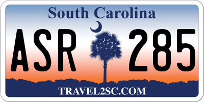 SC license plate ASR285