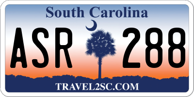 SC license plate ASR288