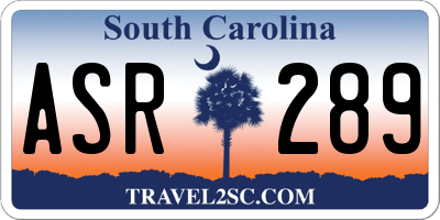 SC license plate ASR289