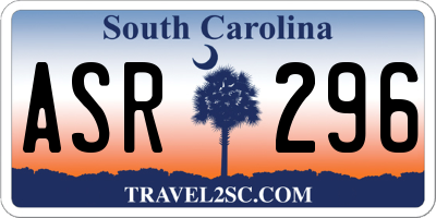 SC license plate ASR296