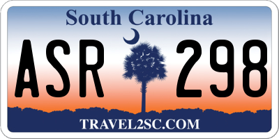 SC license plate ASR298