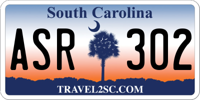 SC license plate ASR302