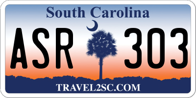 SC license plate ASR303