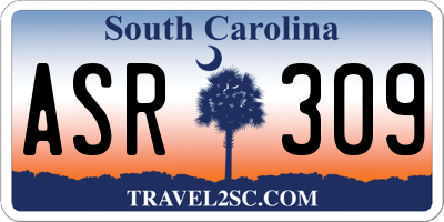 SC license plate ASR309