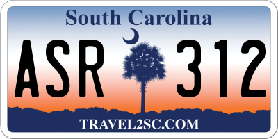 SC license plate ASR312