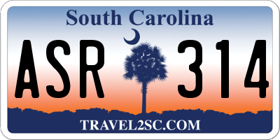 SC license plate ASR314