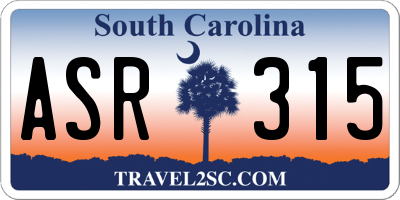 SC license plate ASR315