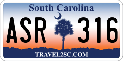 SC license plate ASR316