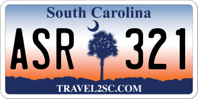 SC license plate ASR321
