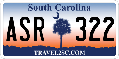SC license plate ASR322