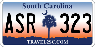 SC license plate ASR323