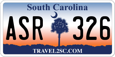 SC license plate ASR326