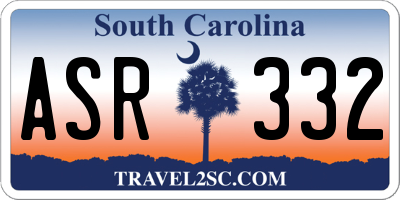 SC license plate ASR332