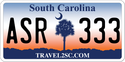 SC license plate ASR333