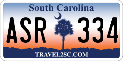 SC license plate ASR334
