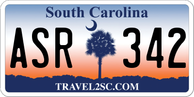 SC license plate ASR342