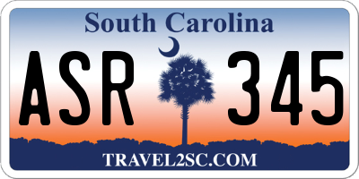 SC license plate ASR345