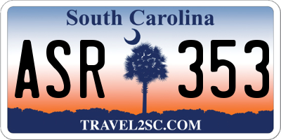 SC license plate ASR353