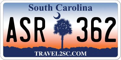 SC license plate ASR362